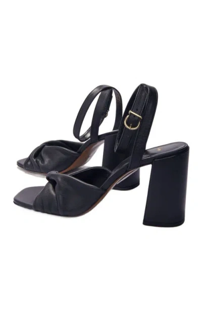 Maje Plain Leather Sandals With Heels In Noir