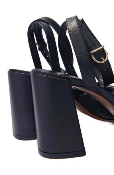 Maje Plain Leather Sandals With Heels In Noir