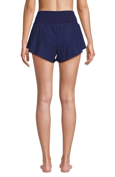 Lands' End 3" Pinchless Flutter Swim Short With Panty In Deep Sea Navy