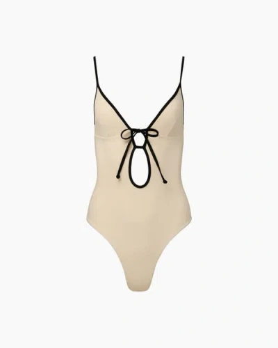 Onia Soleil One Piece Swimsuit In Egret/black, Women's At Urban Outfitters