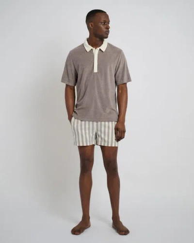 Onia Charles 4" Swim Trunk In Cinder/cream