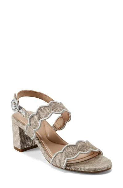 Easy Spirit Women's Daana Block Heel Slingback Sandals In Metallic Silver