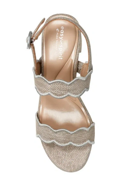 Easy Spirit Women's Daana Block Heel Slingback Sandals In Metallic Silver