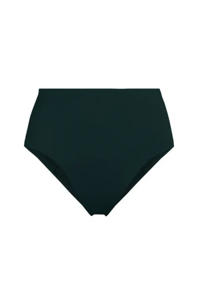 Lands' End Plus Size Smoothing High Waisted Bikini Bottoms In Deep Balsam