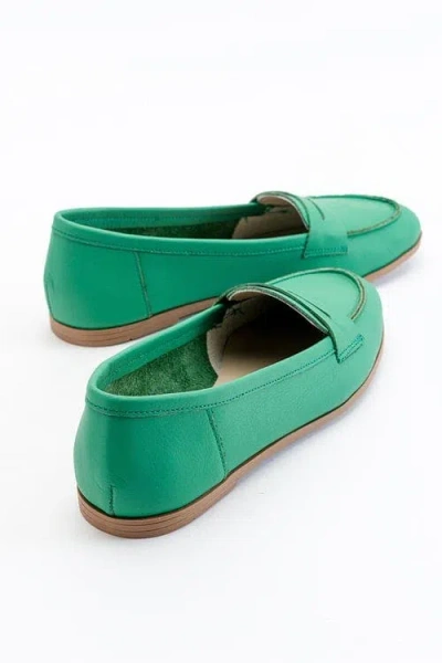 Forever & Always Shoes Dorothy Leather Loafer In Green Leather