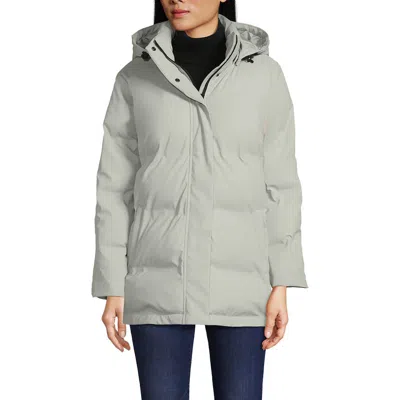 Lands' End Squall Insulated Slicker Puffer Jacket In Soft Silver