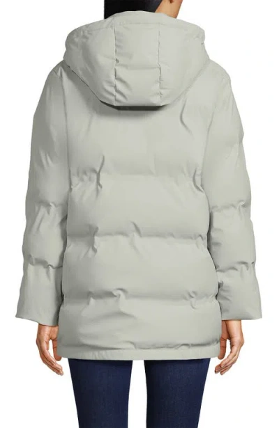 Lands' End Squall Insulated Slicker Puffer Jacket In Soft Silver