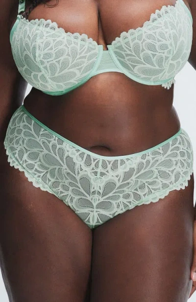 Savage X Fenty Savage Not Sorry Lace Cheeky Panties In Gray