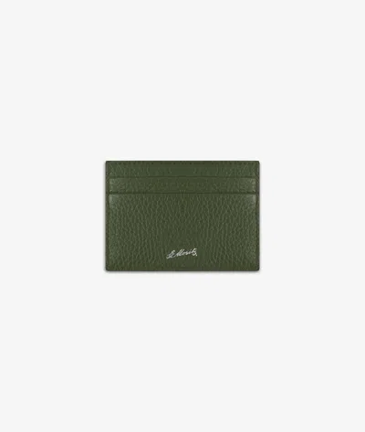 Larusmiani Horizontal Card Holder St.moritz Wallet In Olive