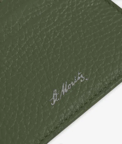 Larusmiani Horizontal Card Holder St.moritz Wallet In Olive