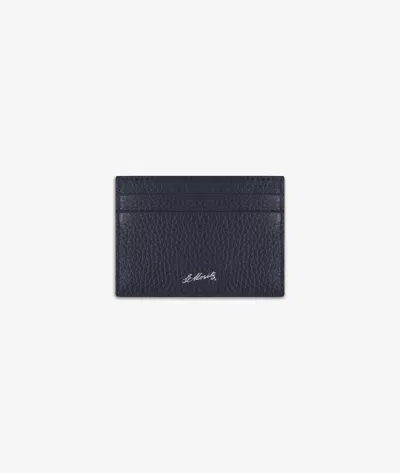 Larusmiani Horizontal Card Holder St.moritz Wallet In Blue