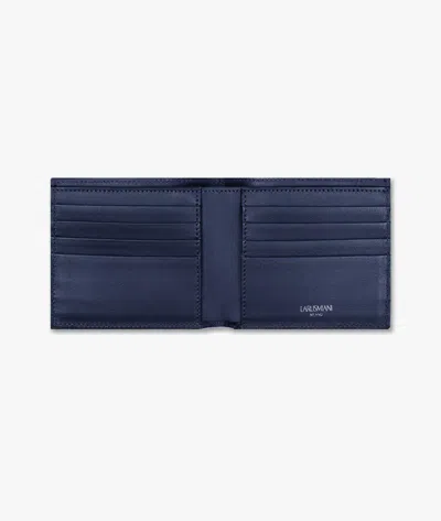 Larusmiani Alligator Wallet Holding Wallet In Blue