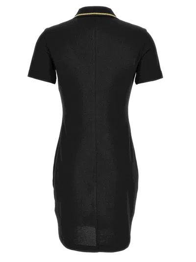 Versace Jeans Couture Women's Emblem Polo T-shirt Dress In Black Gold