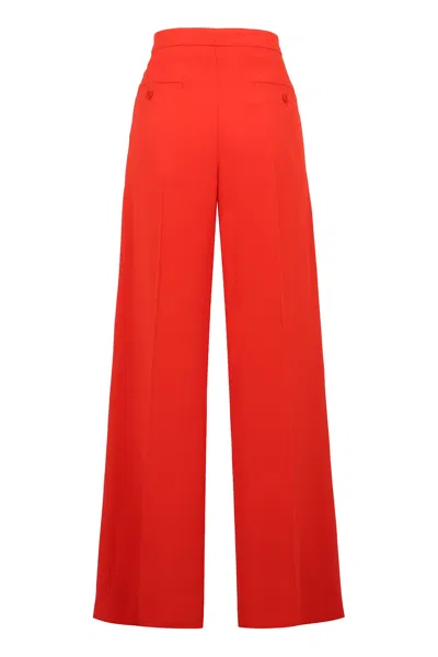 Aspesi Trousers High-waisted Wide-leg Pleated Design In Orange