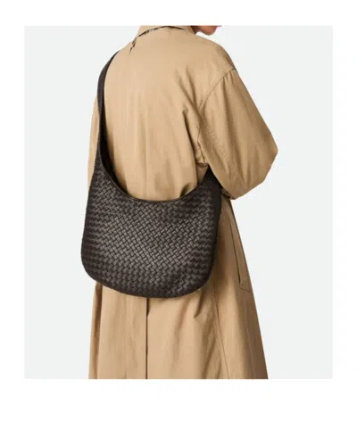 Bottega Veneta Brown Veneto Crossbody Bag In Black