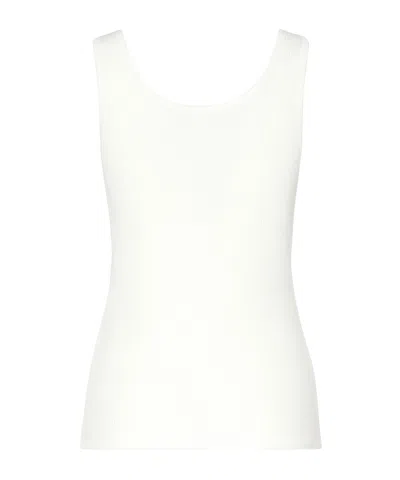 Chloé Logo Ribbed Cotton Jersey Tank Top In White