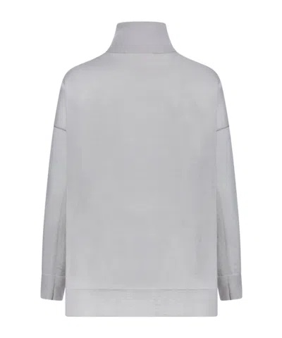 Roberto Collina Oversized Turtleneck Sweater In Grey