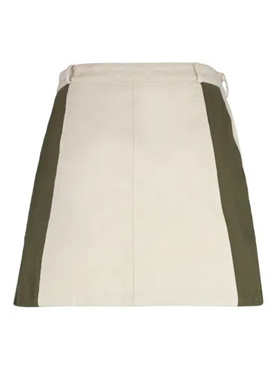 Rhude Cotton Mini Skirt In Panna