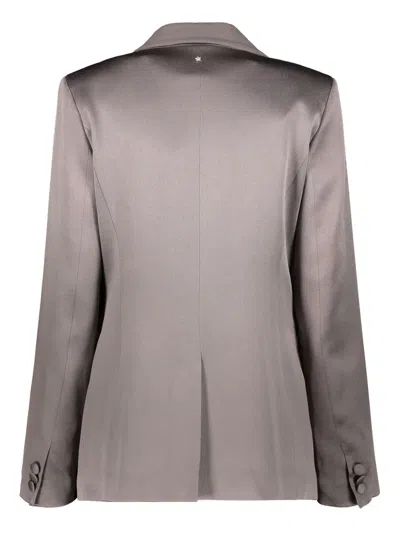 Lorena Antoniazzi Double Breasted Blazer In Grey