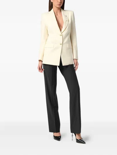 Philipp Plein Boyfriend Fit Blazer In White