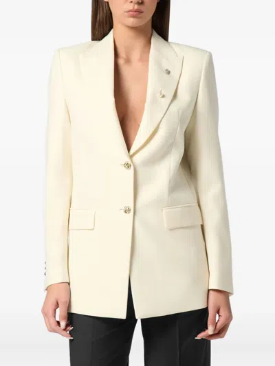 Philipp Plein Boyfriend Fit Blazer In White