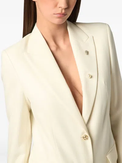 Philipp Plein Boyfriend Fit Blazer In White