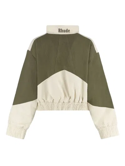 Rhude Cotton Full-zip Sweatshirt In Panna