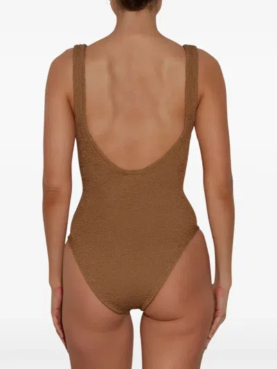 Hunza G Womens Metallic Cocoa Sadie Swimsuit In Multi