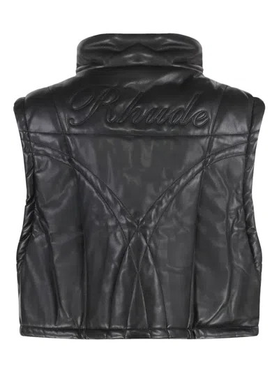 Rhude Faux-leather Vest In Black