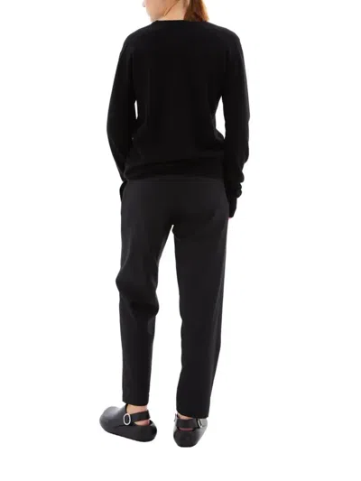 Jil Sander Long Sleeve Round Neck Sweater In Black