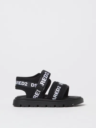 Dsquared2 Sandals With Strap And Logo In Schwarz