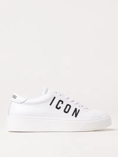 Dsquared2 Icon Logo-embellished Sneakers In Weiss