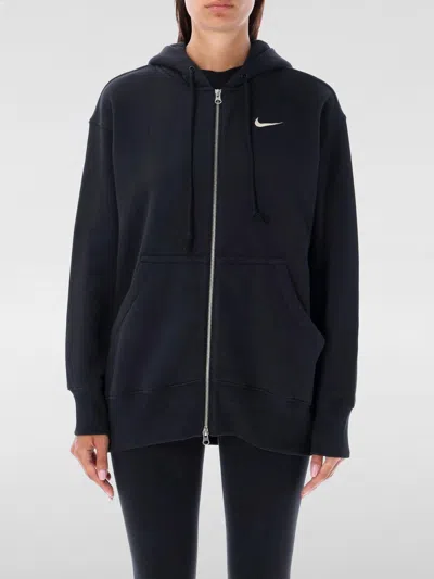 Nike Women's  Sportswear Oversized Jersey Full-zip Hoodie In Black