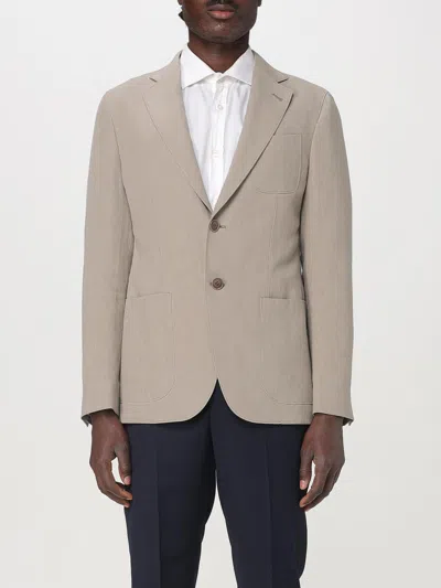 Giorgio Armani Upton Line Single Breasted Linen Jacket In Multicolor
