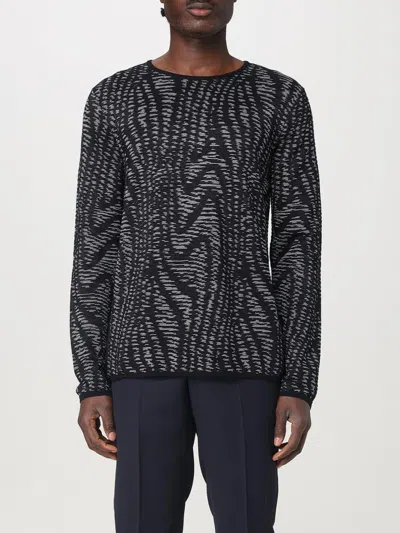 Giorgio Armani Men's Embroidered Jacquard Sweater In Printed