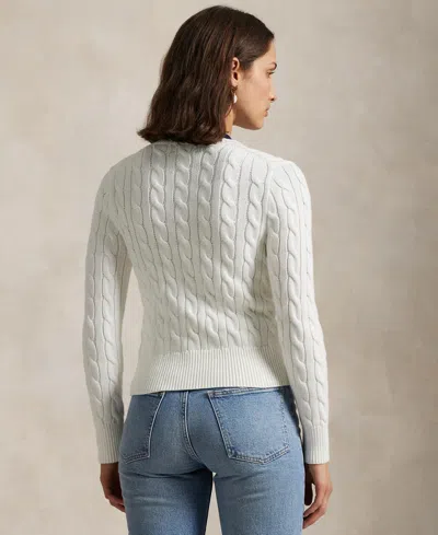 Polo Ralph Lauren Cream Cable-knit Cardigan In White
