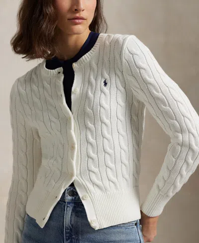 Polo Ralph Lauren Cream Cable-knit Cardigan In White