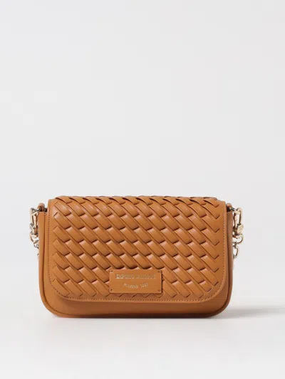 Emporio Armani Shoulder Bag With Decorative Weave In Brown