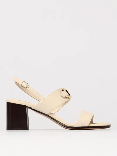 Ferragamo Lou 55 Slingback Leather Sandals In Yellow Cream