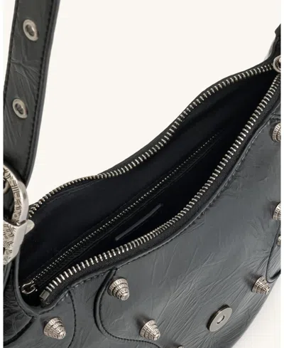 Jw Pei Handbags Tessa Crushed Small Shoulder Bag In Black