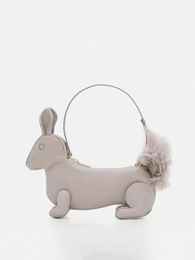Thom Browne Rabbit Baguette Bag In Gray