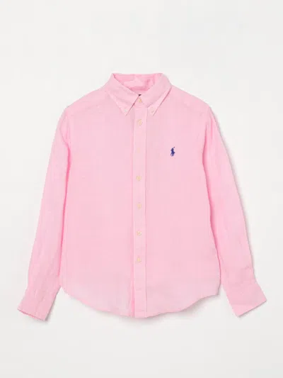 Polo Ralph Lauren Teen Boys Pink Linen Shirt In Pink