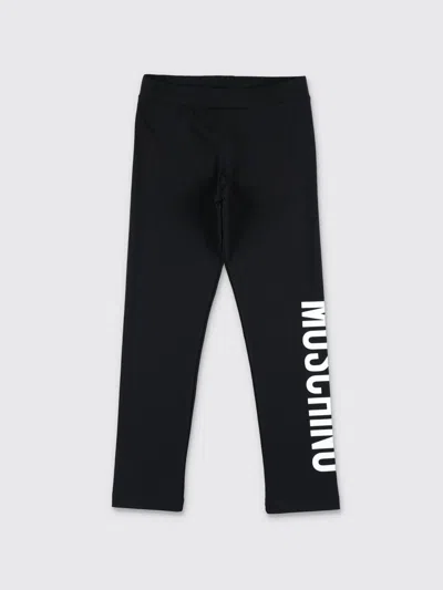 Moschino Legging In Jersey Logo Print In Schwarz