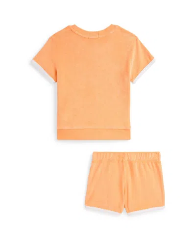 Polo Ralph Lauren Toddler And Little Boys Terry Sweatshirt And Short Set In Soft Creamsicle