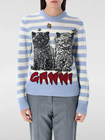 Ganni Mixed Colours Women's Knit Sweater. In Grau