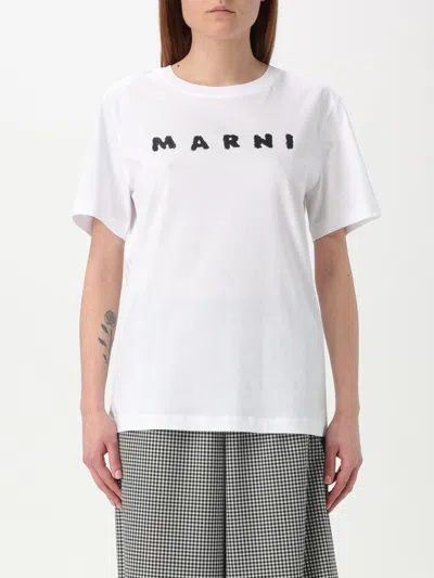 Marni Jersey Logo Short Sleeved T-shirt In Weiss