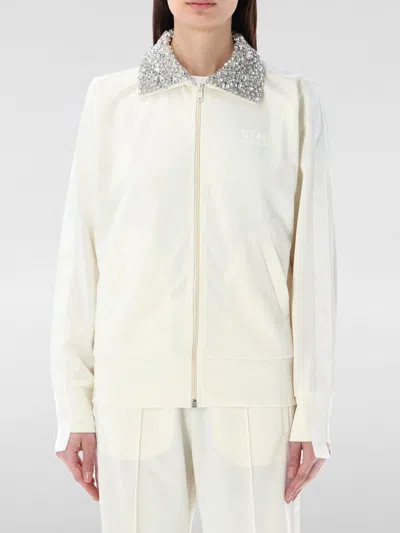 Golden Goose Zipped Track Sweateshirt In Ivory