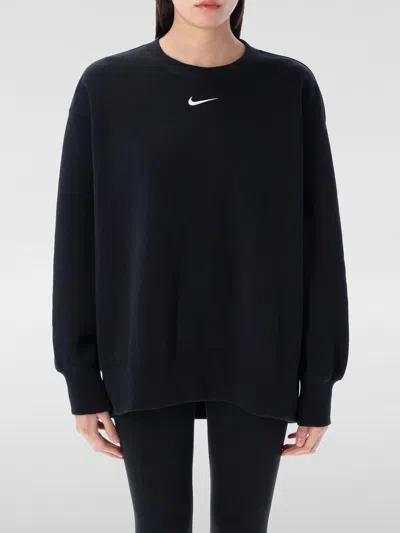 Nike Logo-embroidered Midi Dres In Schwarz