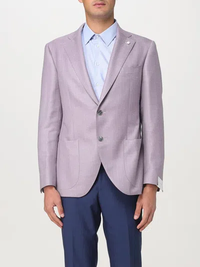 Luigi Bianchi Jacket Linen Buttoned Cuffs In Pink