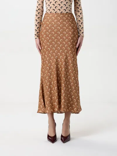 Marine Serre Midi Skirt In Camel